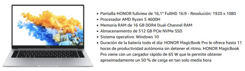 Portátiles Honor